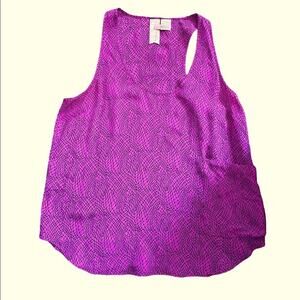 Gemma Tank Top Women Medium Casual Racerback Graphic Print Sleeveless Hot Pink